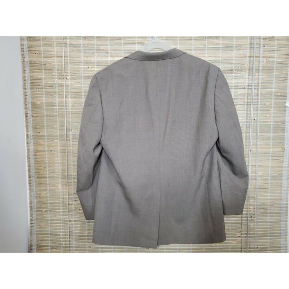 STAFFORD MENS 46R BLAZER BROWN POLYESTER/WOOL TWO-BUTTON ONE-VENT RN#:8709 B-396 - Picture 4 of 11